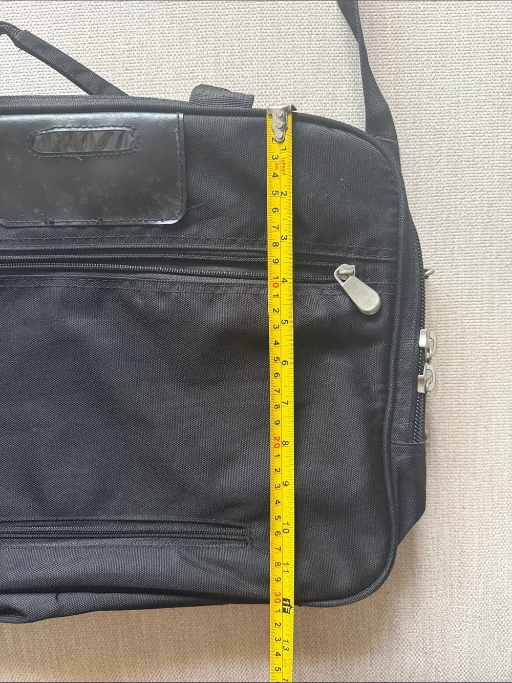 Classic Black Laptop Bag with Dual Front Pockets